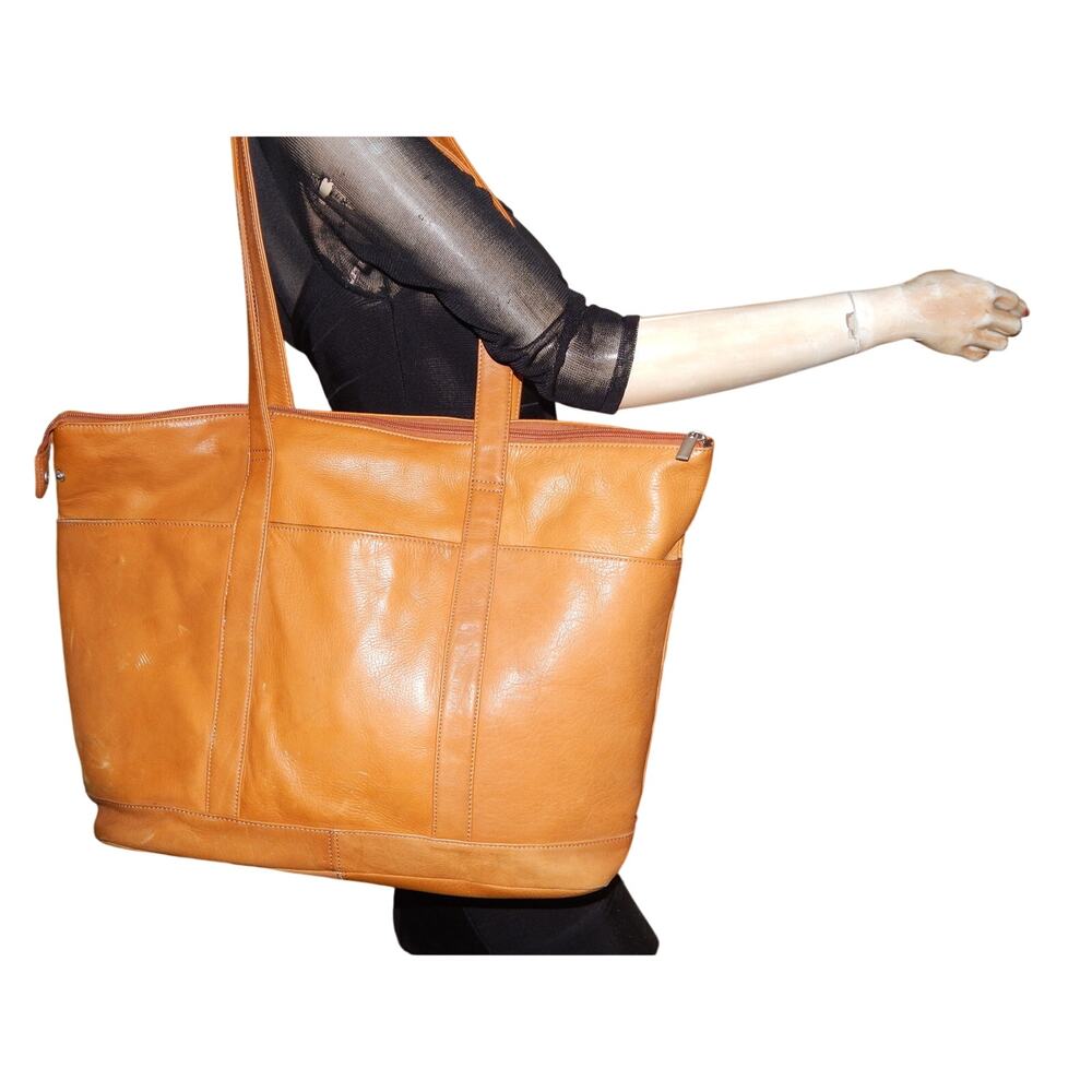 Adrew Phillips Vintage Front Pocket Leather Tote Handbag